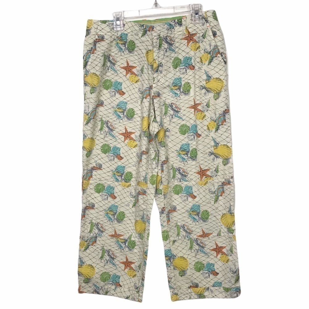 Liz Claiborne Beach Shell Print Capris Pants